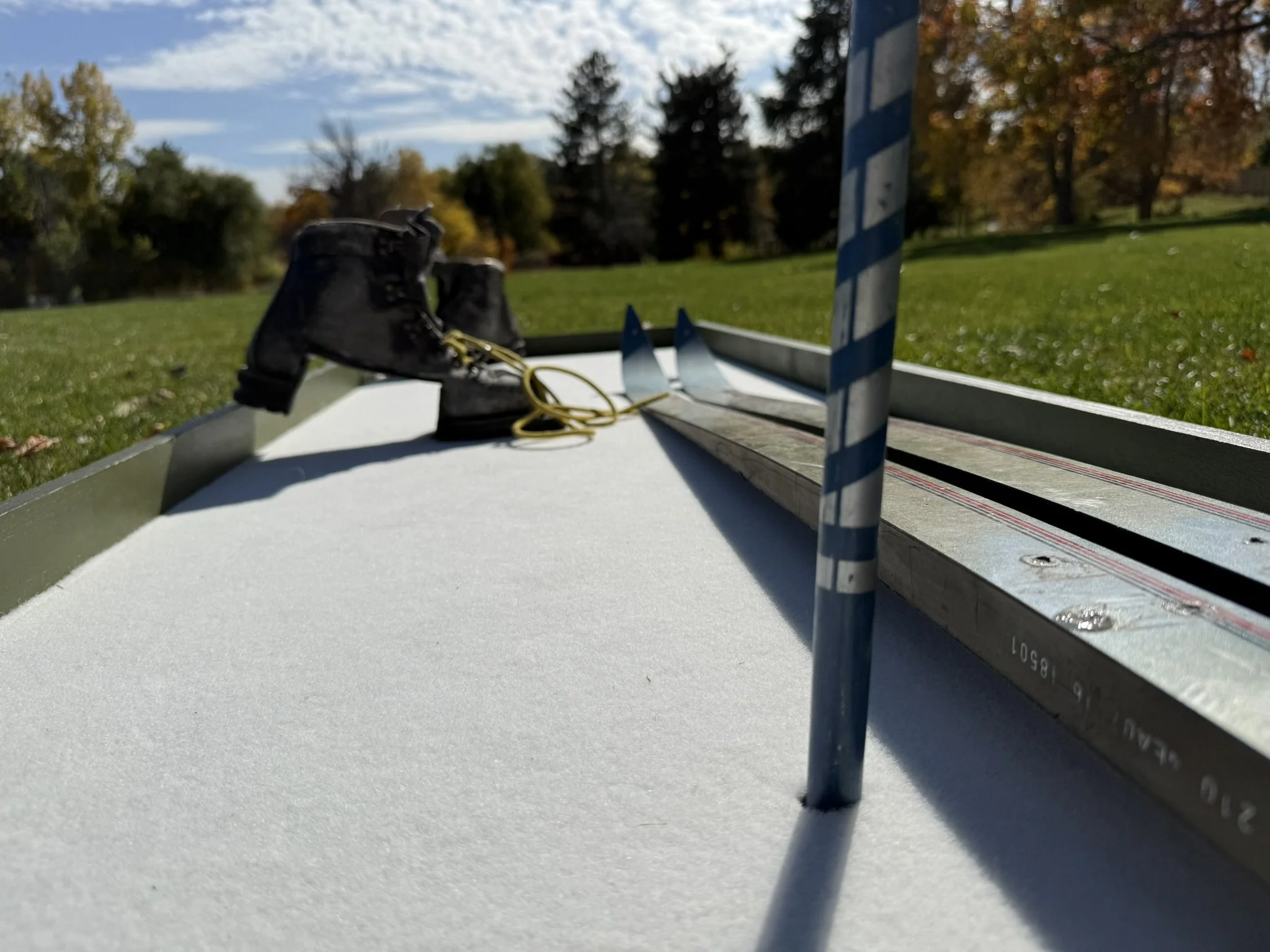 Mobile mini golf course for rent with cross country skiing theme.