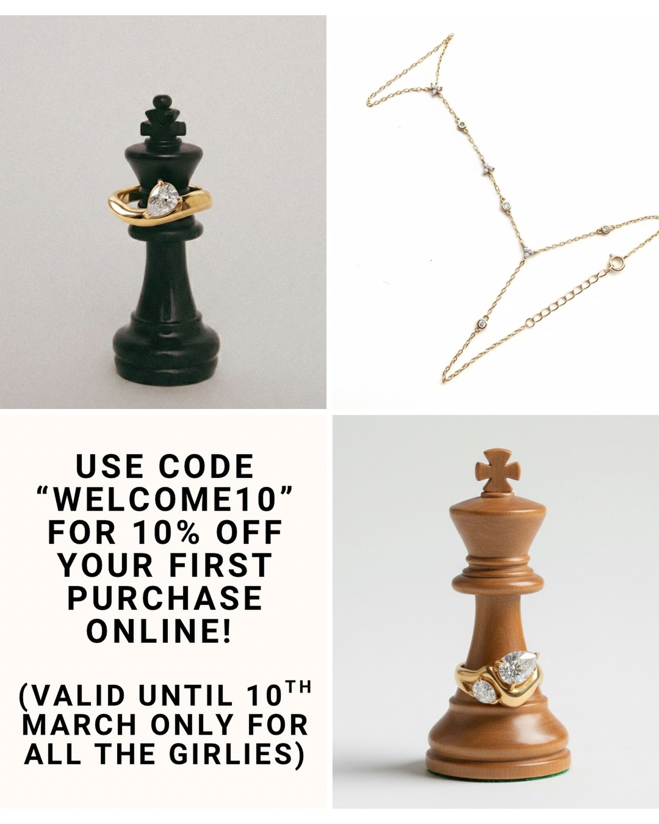 Hi everyone! We are doing a 10% off for new and existing customers who order online 🤍 valid until 10th March so that every order comes in time for Eid 💫

#sale #new #jewelry