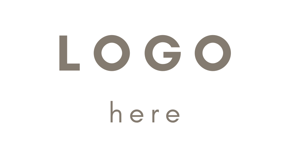 Template logo with the text 'LOGO here' in dark gray on a black background.