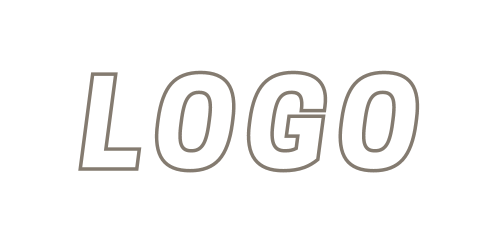Placeholder text displaying 'LOGO' with an oversized black 'L' and the word 'LOGO' in outlined capital letters.