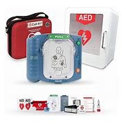 Automated external defibrillator (AED) and related accessories.