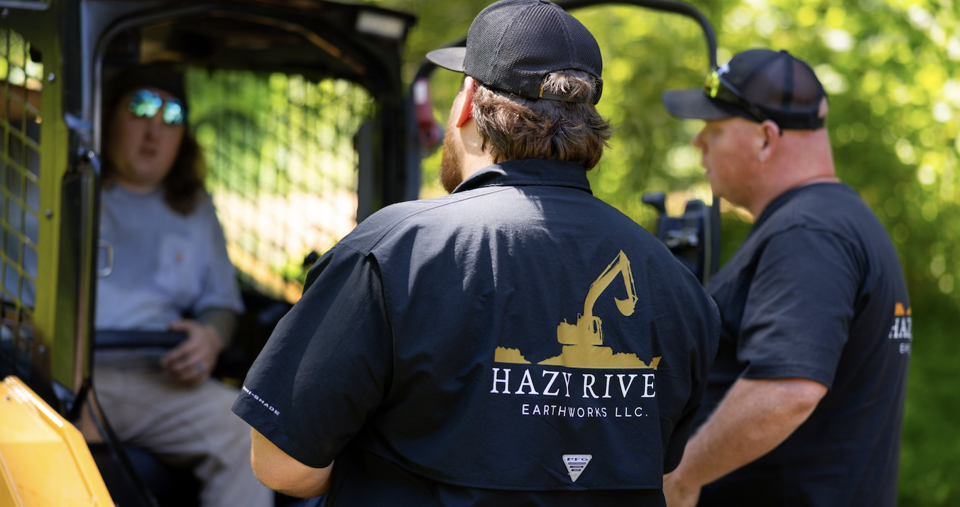Hazy River Earthworks crew on site during a recent excavation and land improvement project in Western North Carolina.