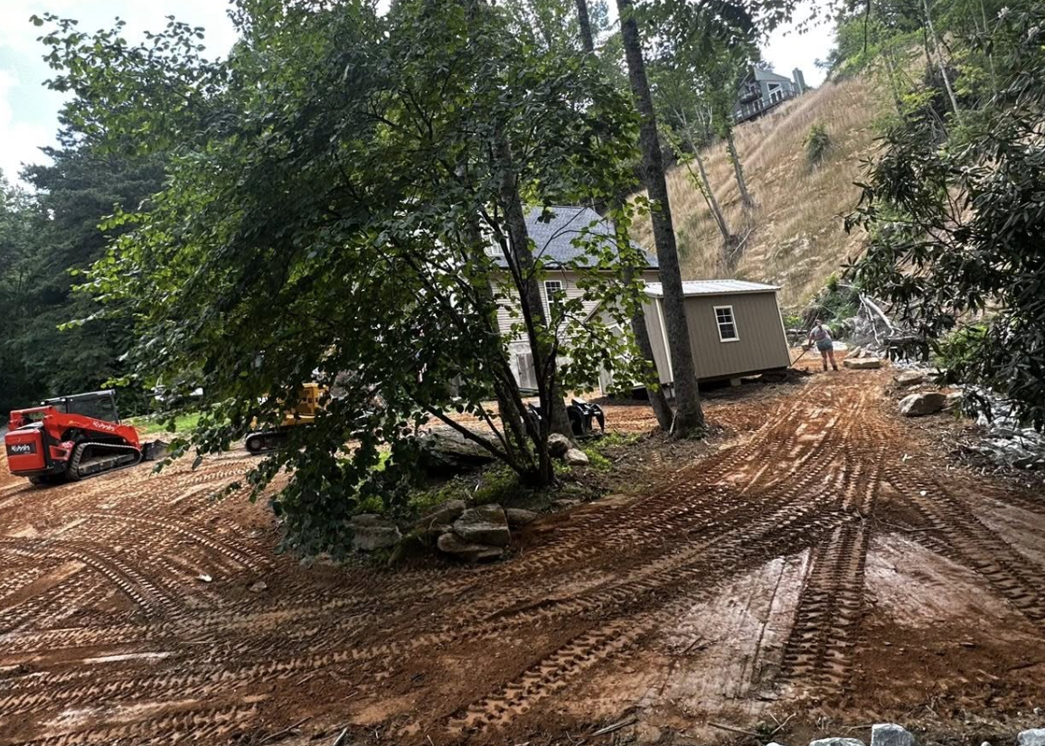 Residential excavation project completed in Western North Carolina.