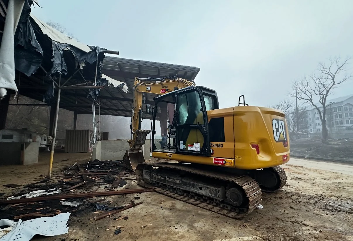 Structure demolition services completed in Marion, North Carolina.