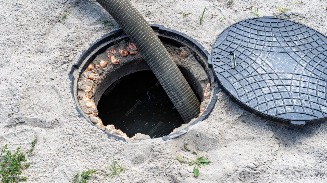 Septic system installation completed in Asheville, North Carolina.