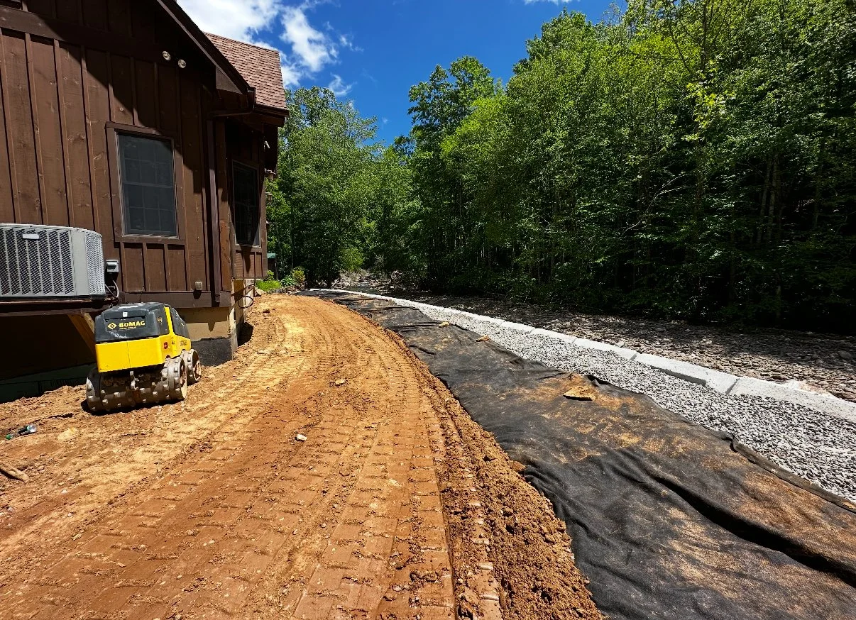 Grading and site preparation completed in Asheville, North Carolina.