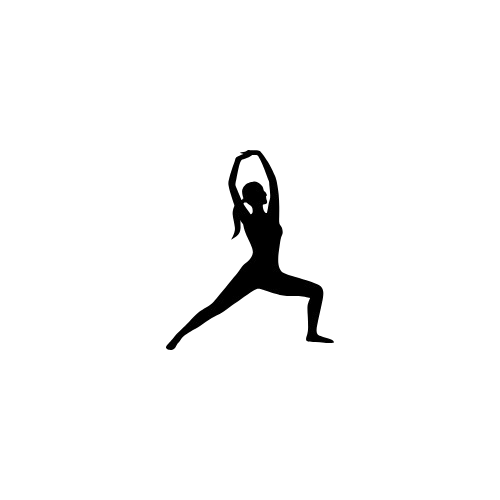 Silhouette of a woman with long hair, standing and looking straight ahead.
