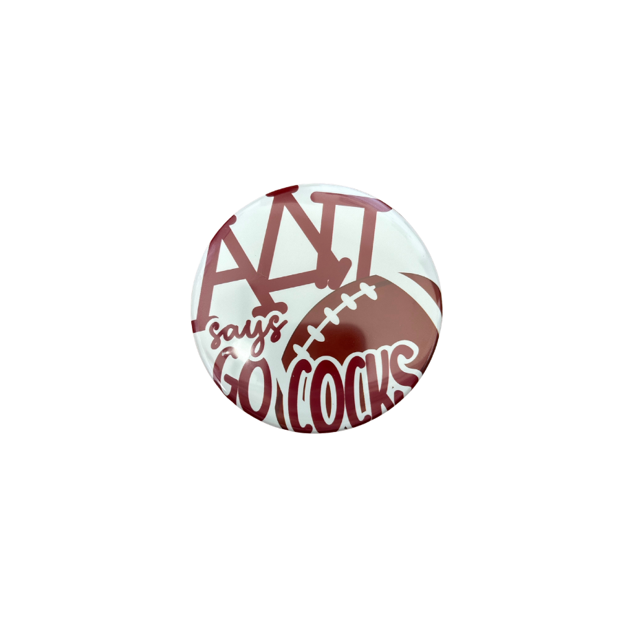 Says go cocks Pin
