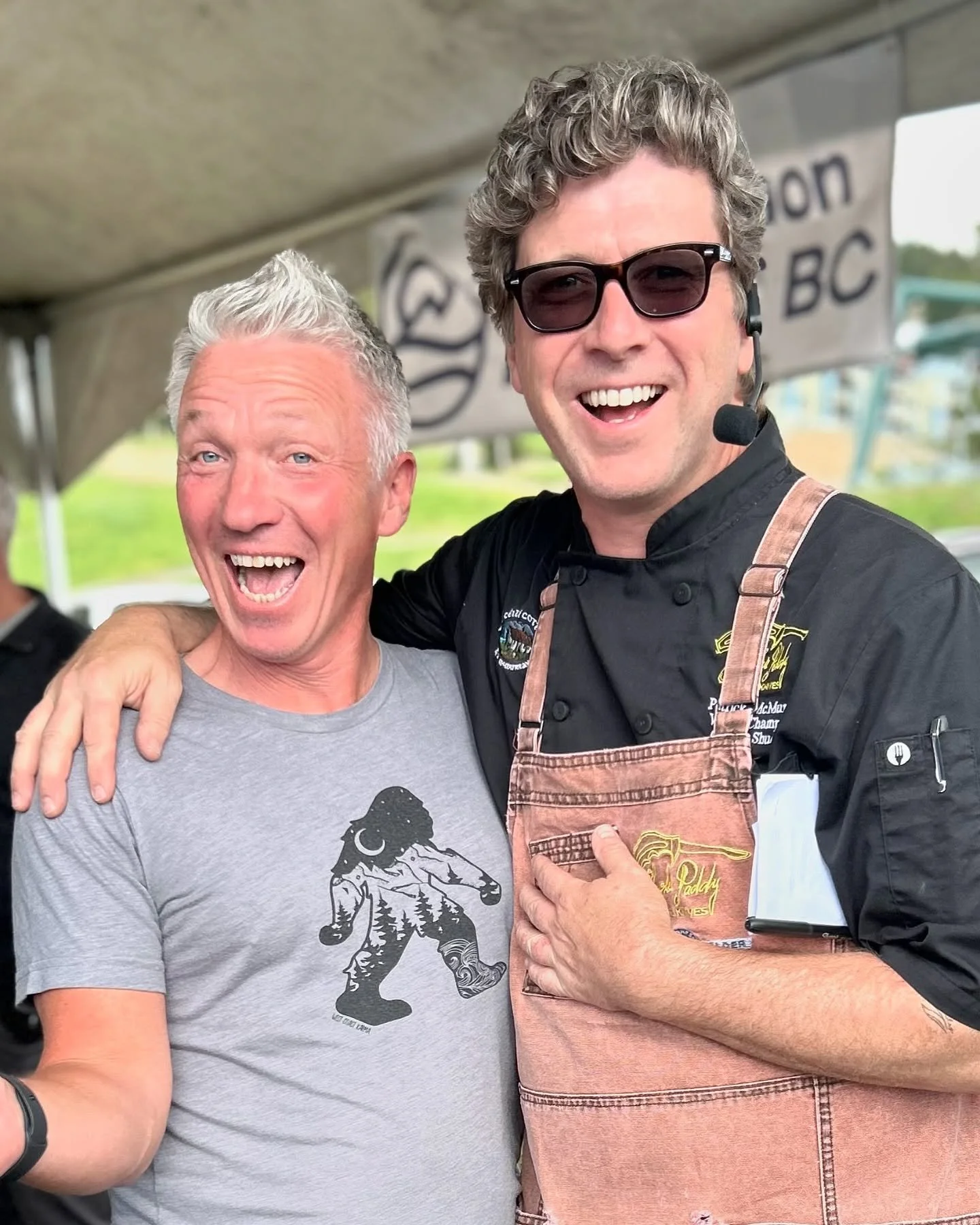 Having fun with Patrick McMurray (aka Shucker), World Champion oyster shucker and Guinness Record Holder for 39 oysters opened in one minute!! 
#shuckyeah #BCSeafoodFest
#audioprovider #letushelpyoumakesomenoise