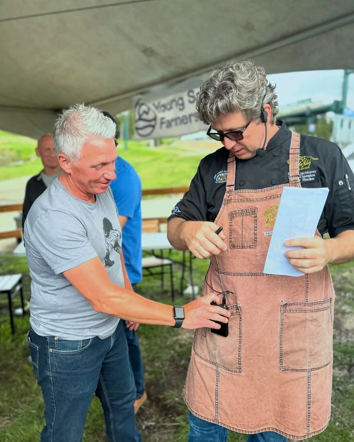 Seafood Fest Rob Bowker with Shucker Paddy.