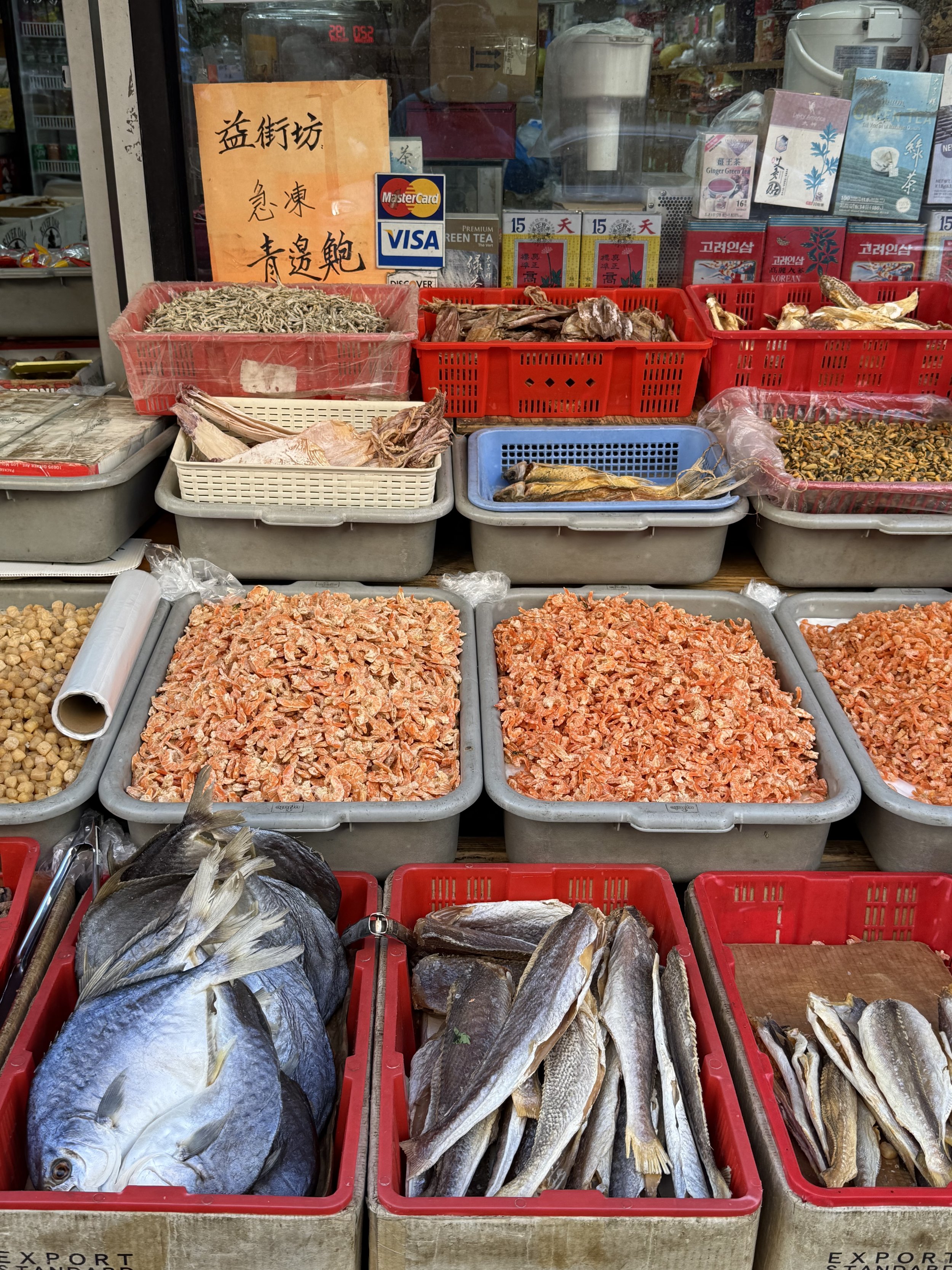 Fish, shrimp, scallops