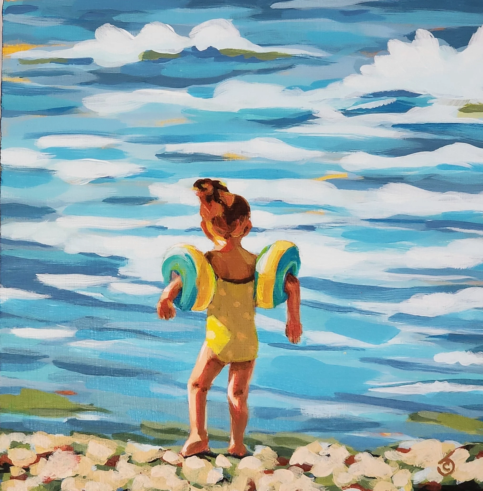 Yellow Polka Dot Swimsuit - Prints