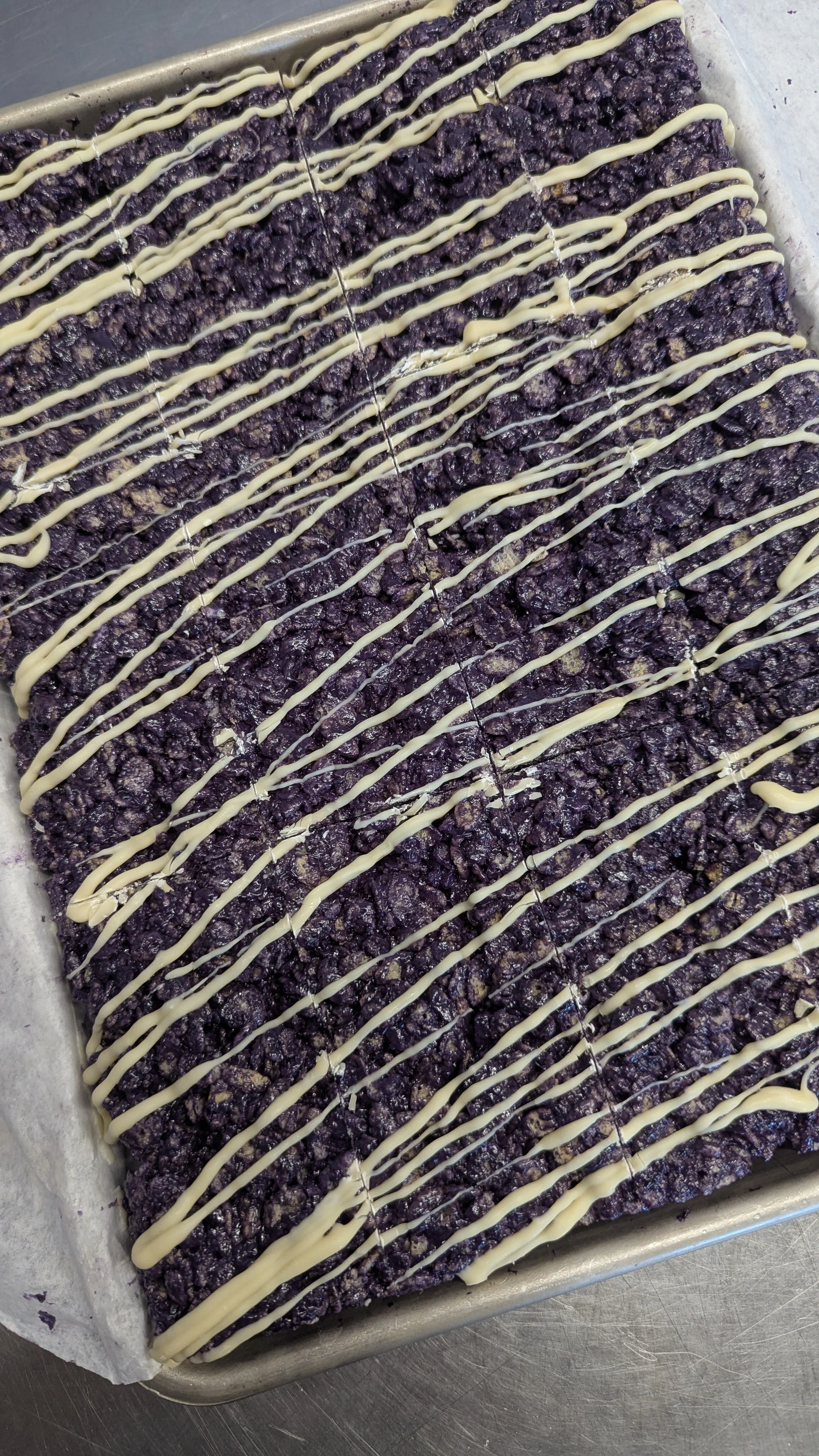 Ube White Chocolate Crispy Treat