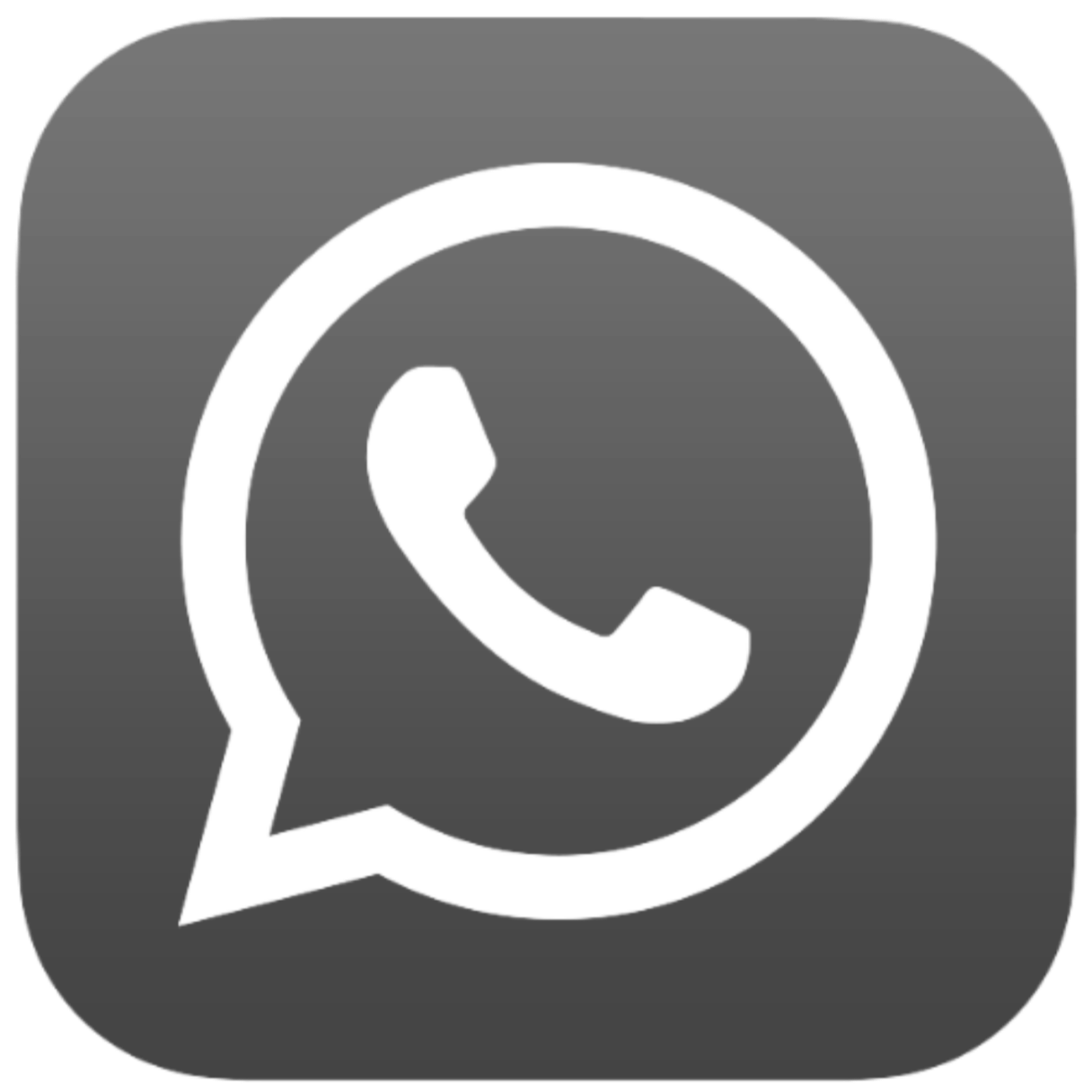 WhatsApp logo in grayscale.