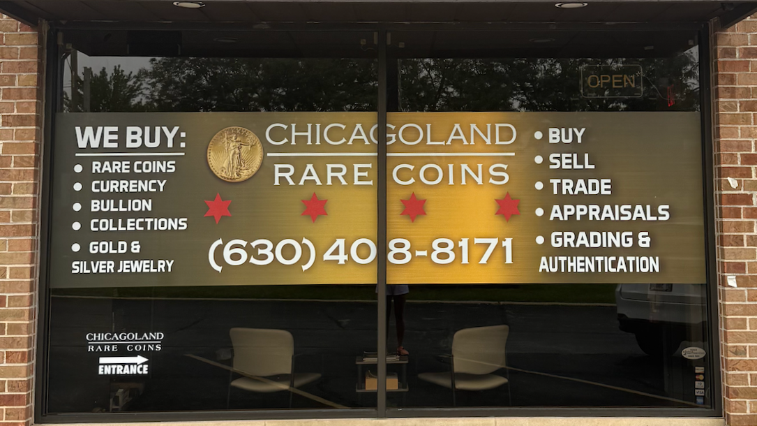 Chicagoland Rare Coins - Perforated Window Decal