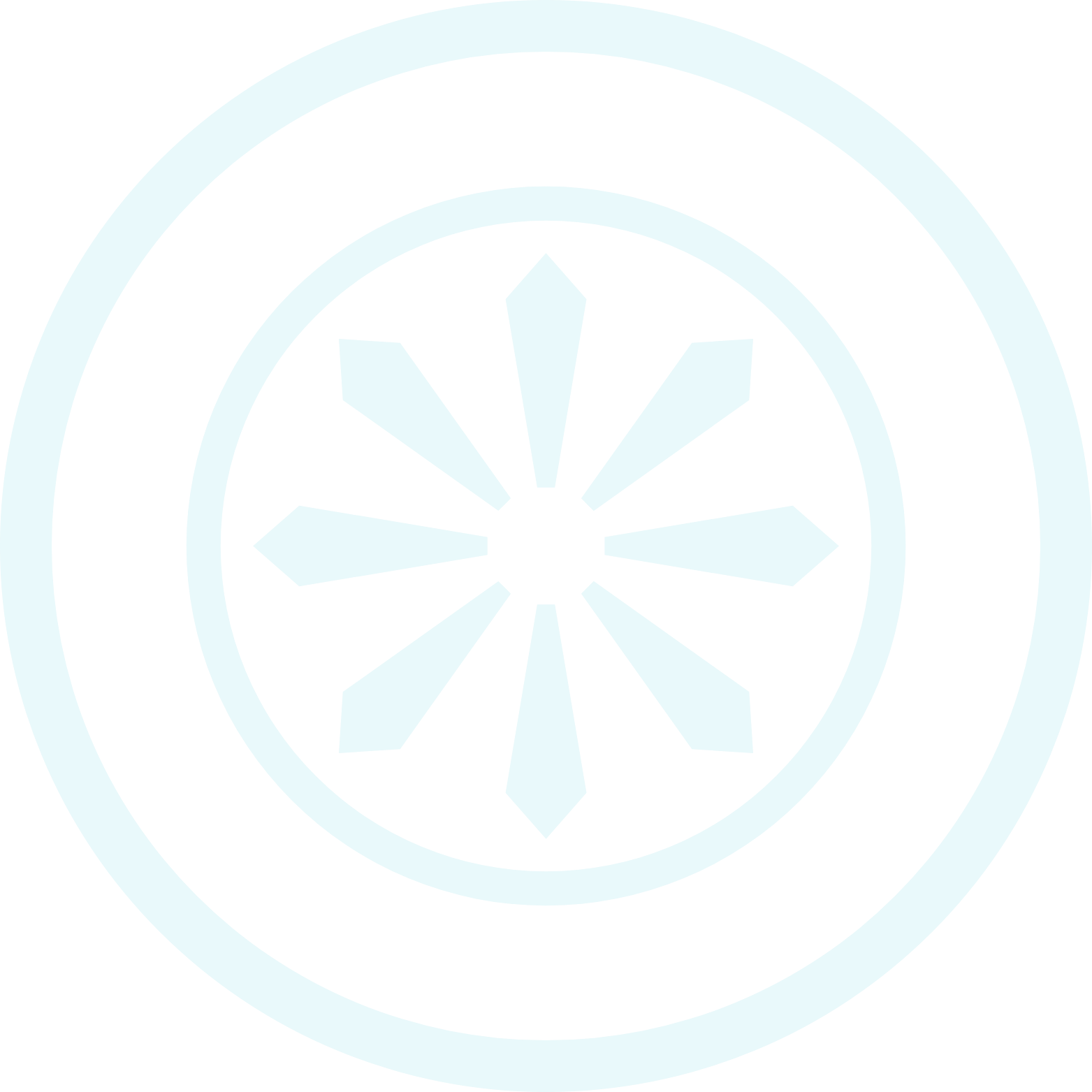 Geometric drawing of an outline square with sections divided by vertical, horizontal, and diagonal lines.