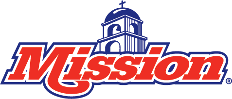 Logo with a church tower and the word 'Mission' in red and white text.