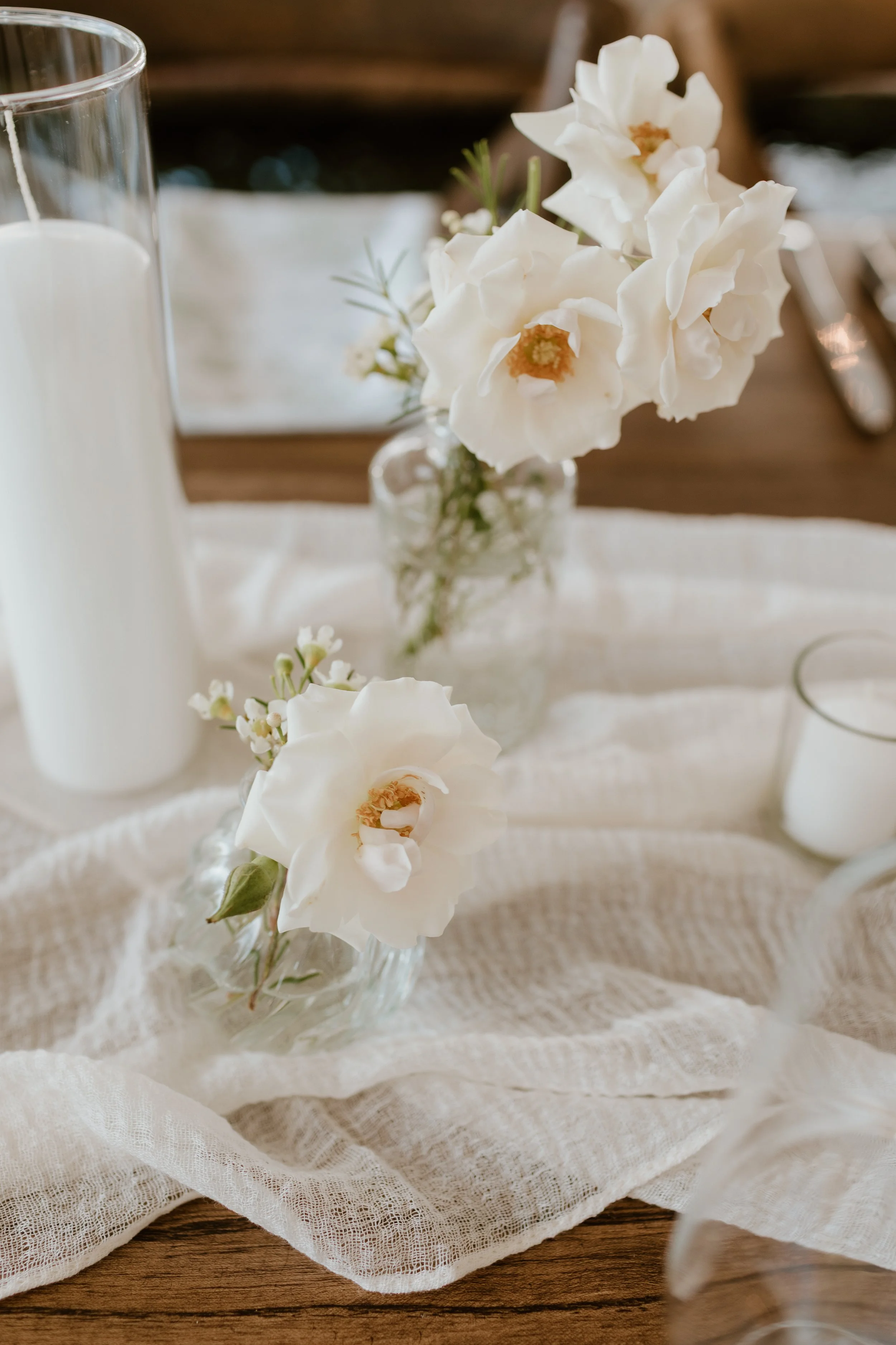 modern wedding tablescape with clean lines and refined details