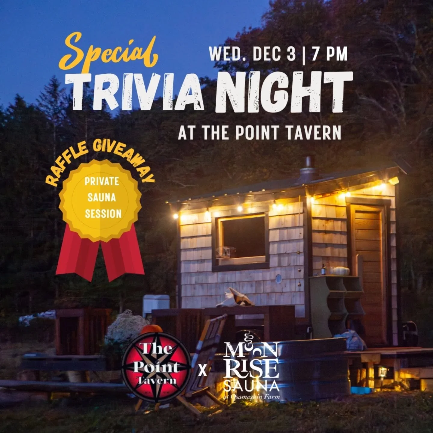 We're excited to do a raffle giveaway of a private sauna session on Wed 12/3 at our favorite trivia game in Providence hosted by the one and only @migs.boson at @thepointtavern. This is not just a lil collab we're doing with any ol' trivia game, we h