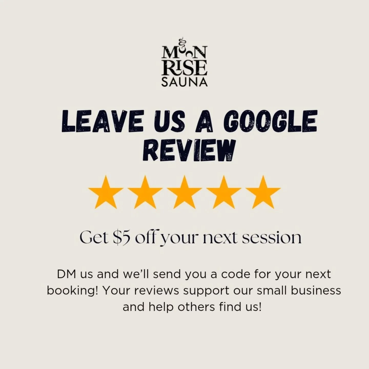 Google reviews are super important to us as a new small business! I usually try to ask guests how they heard about us, and I'm surprised by how many just did a simple Google search.

Please consider leaving us a review -- as a thank you we'll give yo