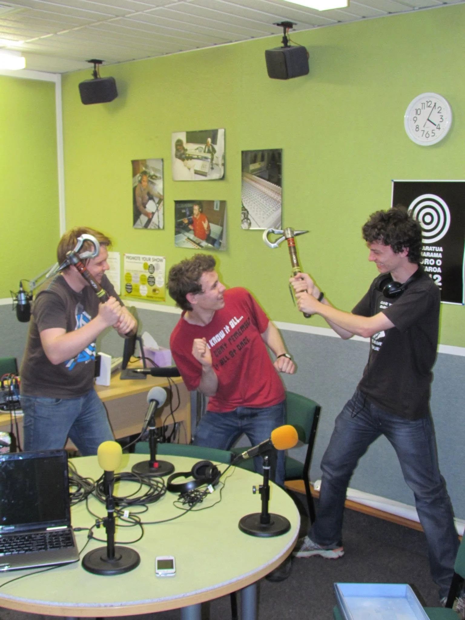 The Combustible Lemons always found new and exciting ways to use the studios!