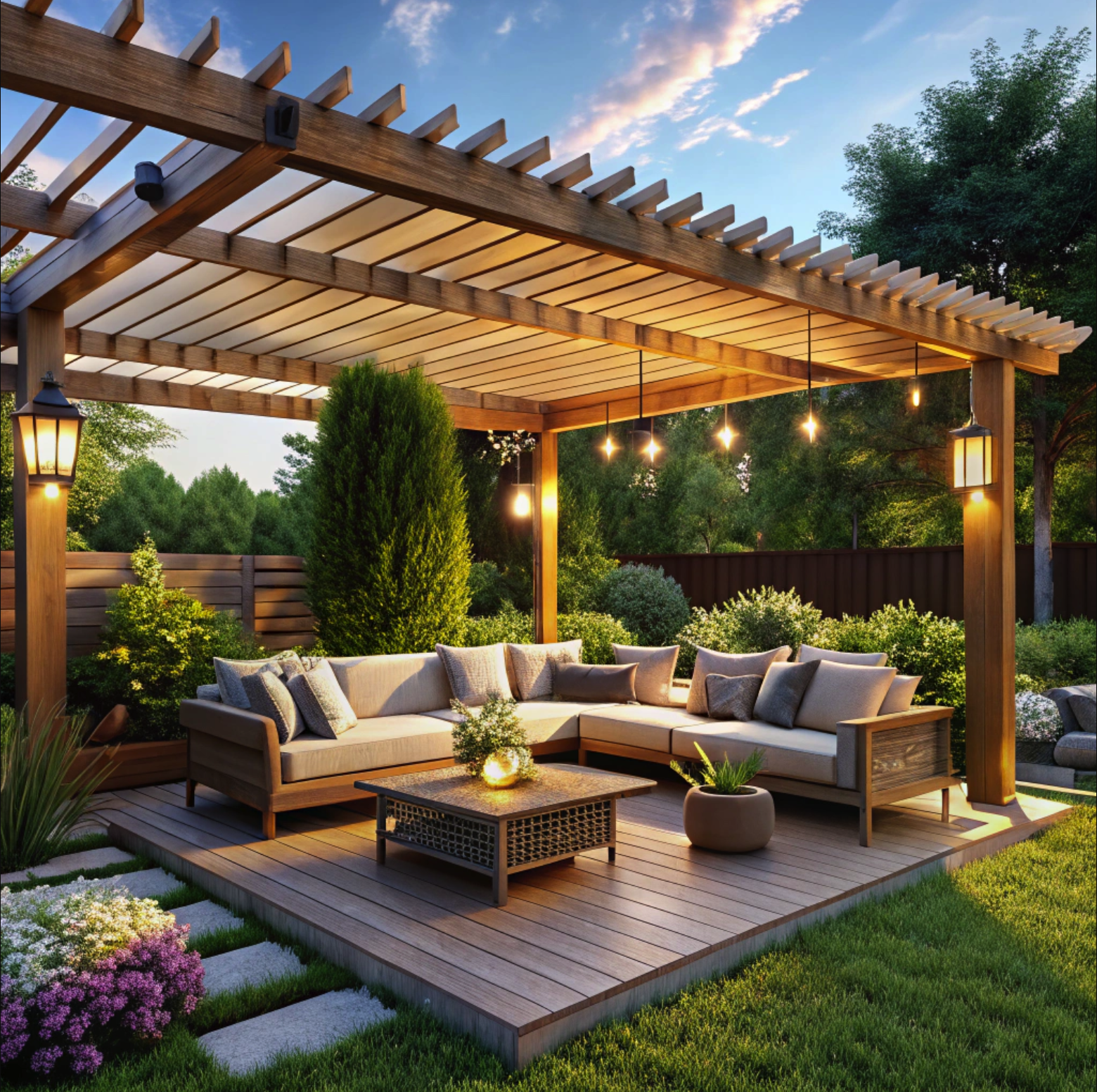 Scenic view of an exterior deck