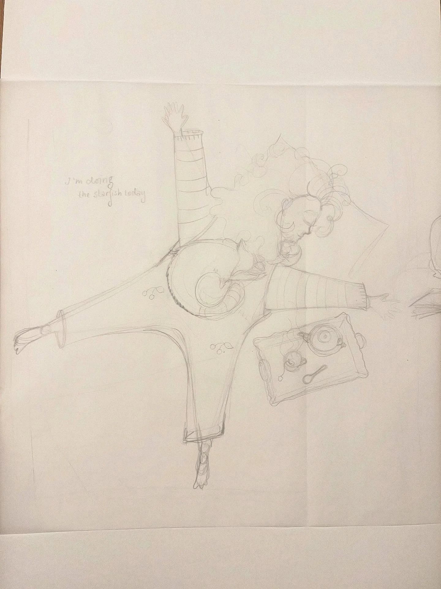 This is the very first, very raw sketch of a new body of work called &ldquo;Resting Without Guilt&rdquo;.

And I&rsquo;ve come to believe the most interesting thing an artist can share is not the perfectly finished piece &mdash;
but the path.
The way