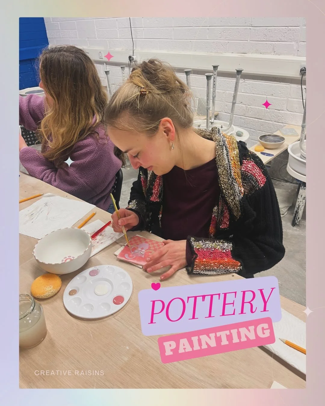 Following the spark. 
Trusting the weird ideas.

Letting art be part of how I exist in the world.
And painting moustachioed cats.

Grateful for a sweet, laughter-filled evening at @potadorstudios with my friends 💛

Highly recommend this potadoir stu