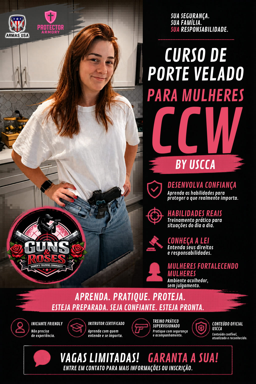 Guns & Roses - Curso de porte para mulheres