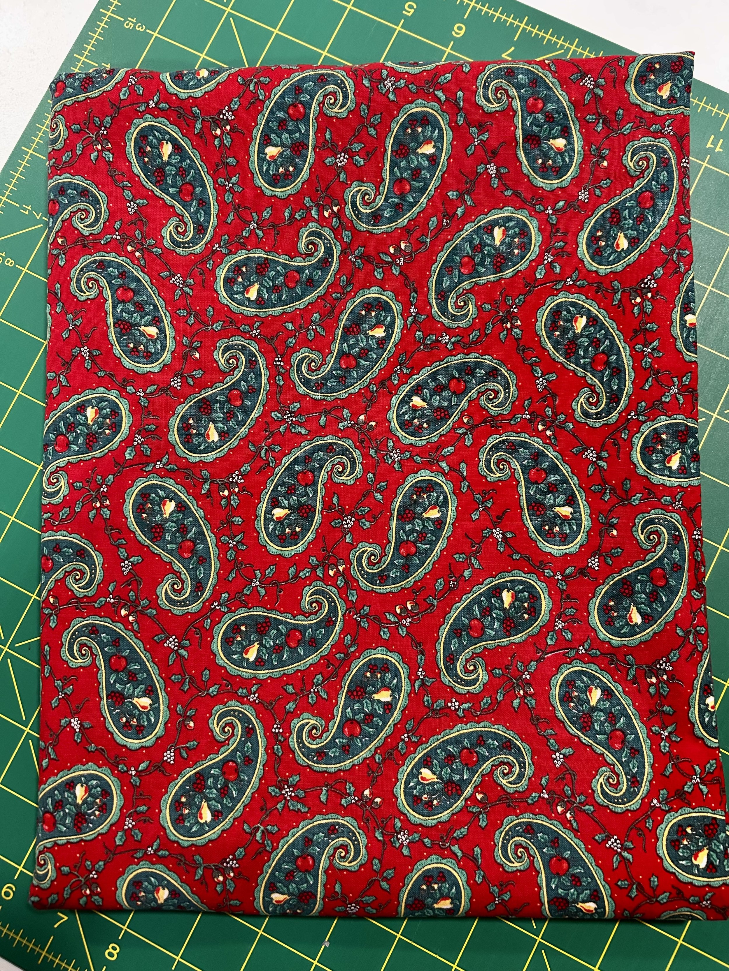 Red & Green Christmas Paisley – 3 Yard Fabric Cut
