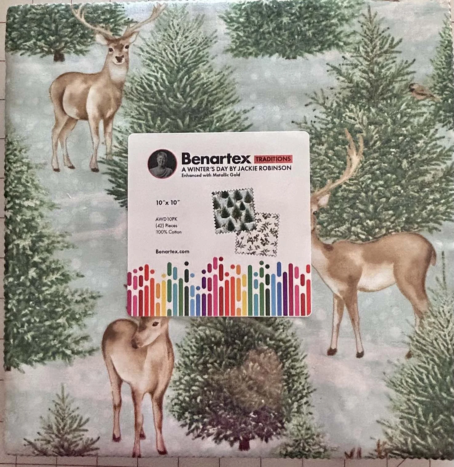 A Winter's Day By Jackie Robinson Benartex Traditions- (42) 10" x 10" Squares