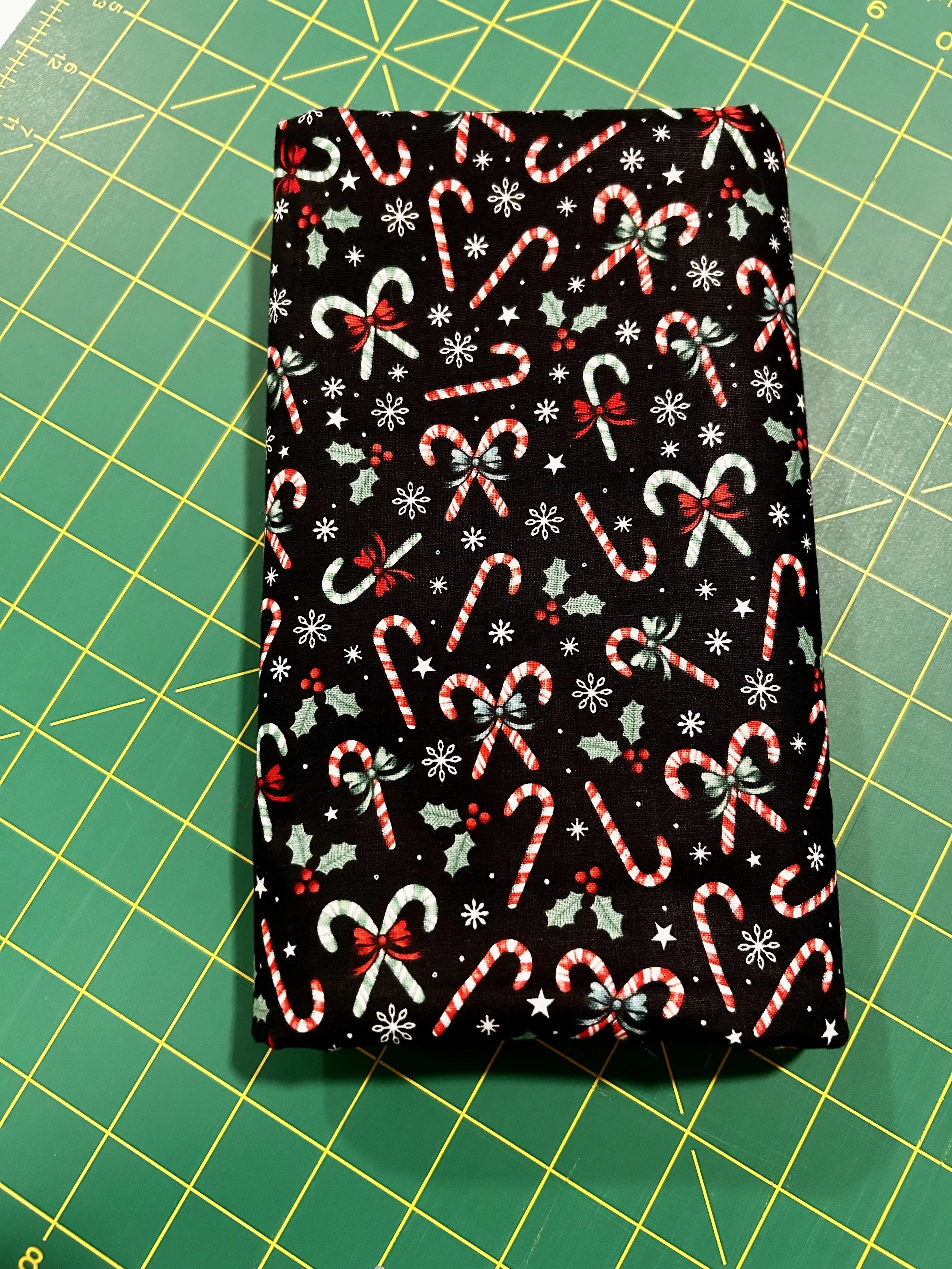 Candy Canes on Black by Brother Sister Design Studio – 2 Yard Cut