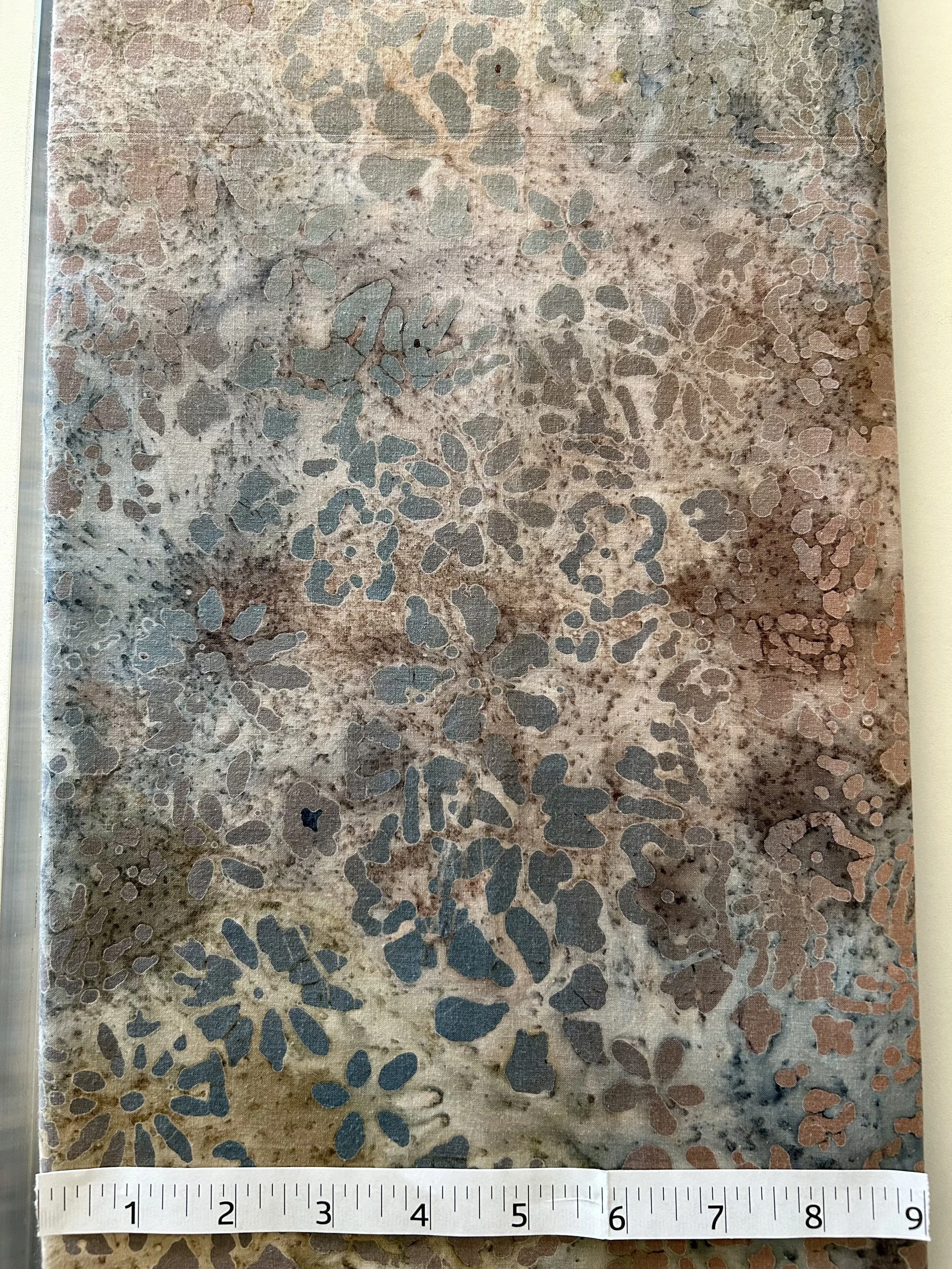 Batik-Khaki/Green Flowers