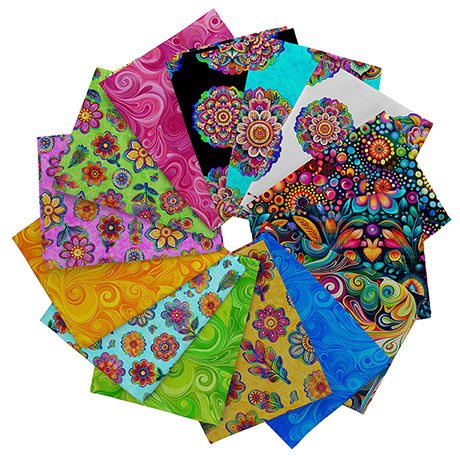 QT Fabrics Jubilee by Morris Creative Group 14 Piece Fat Quarter Bundle - Premium Quilting Cotton
