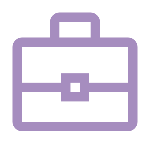 A purple briefcase icon.