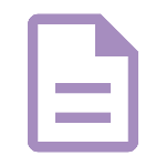 Icon of a purple document with lines representing text
