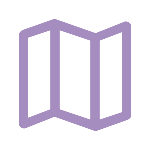 Simple purple map icon.