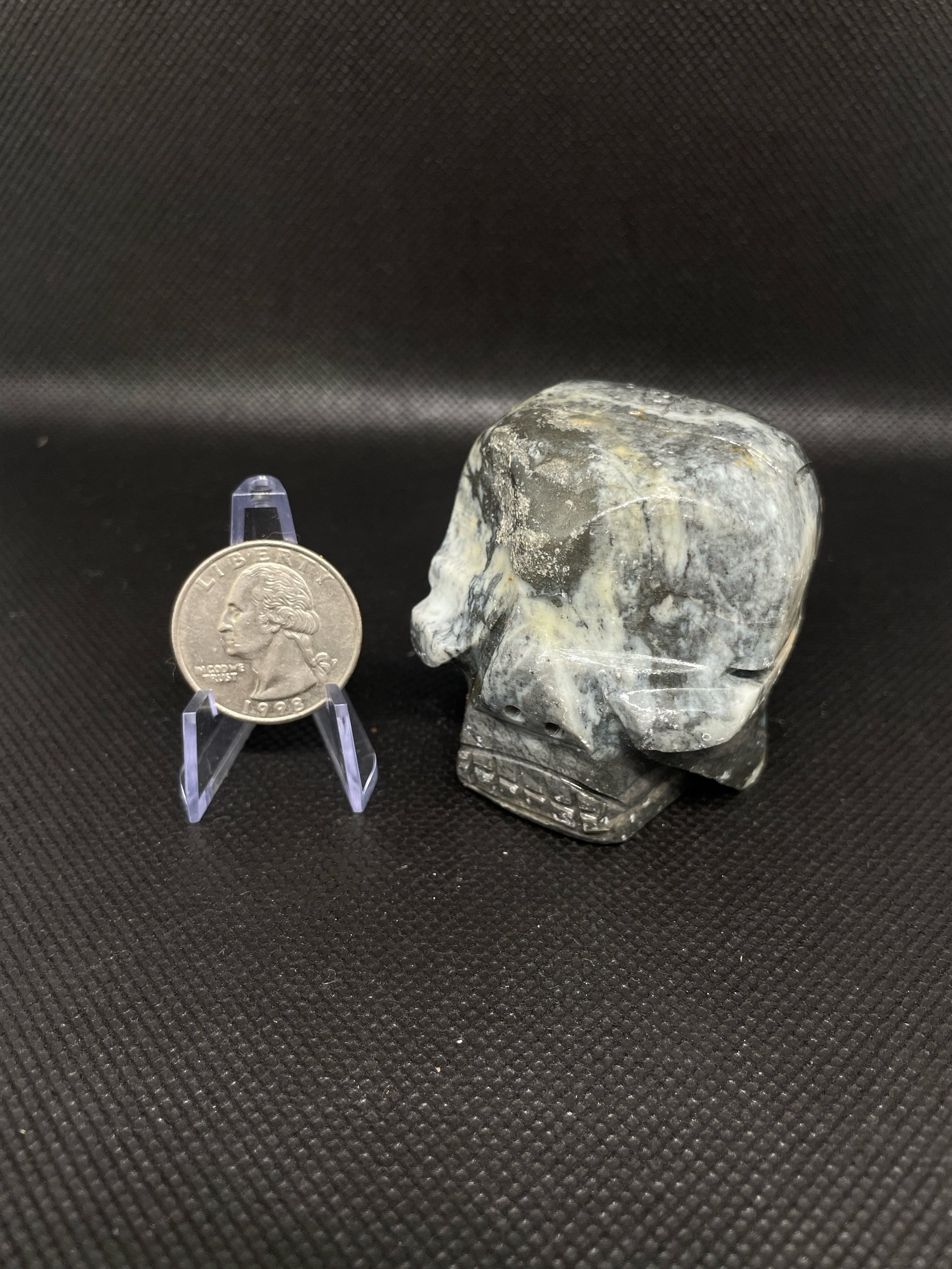 Soapstone Skull Crystal Carving