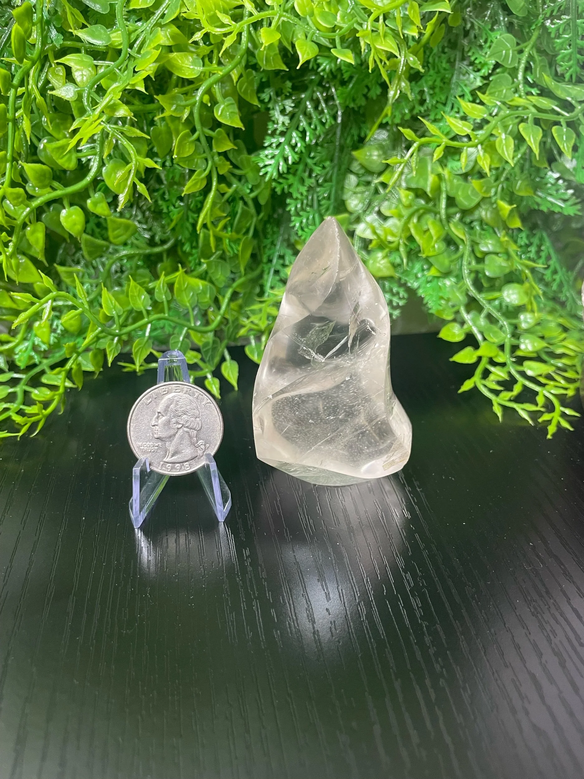 Clear Quartz Flame Crystal Carving