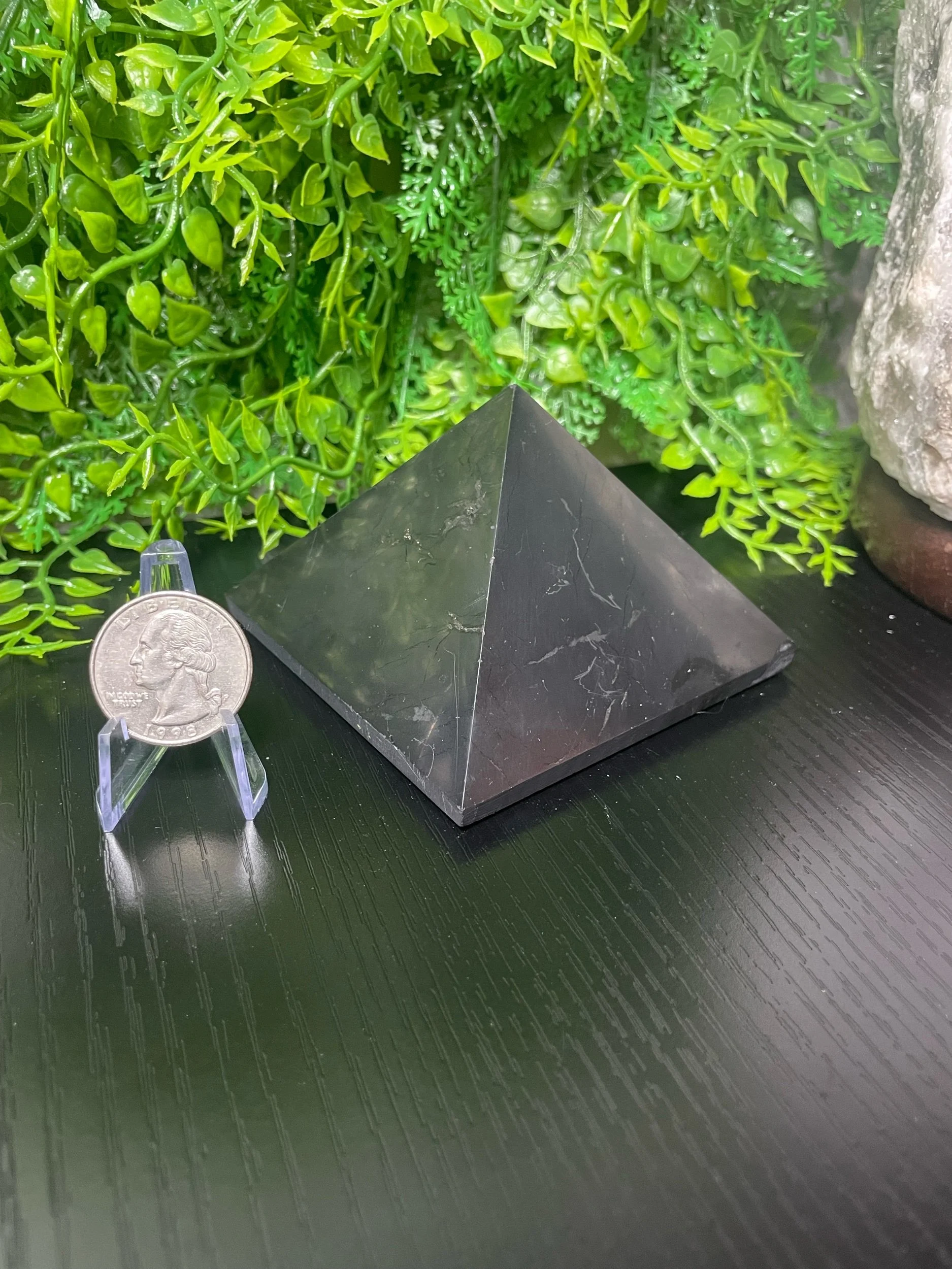Shungite Pyramid Crystal Carving