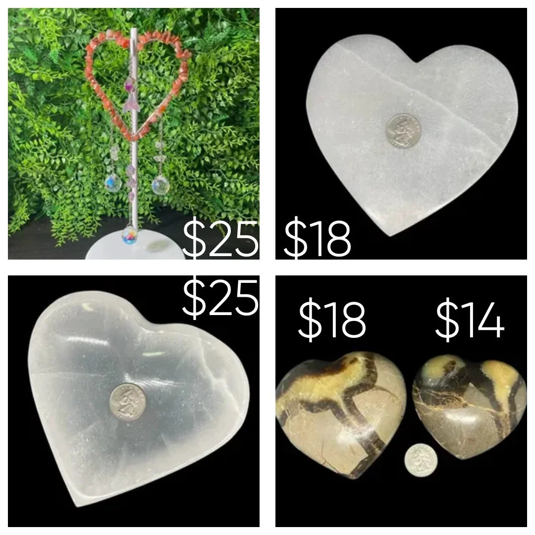 Valentine's Day is right around the corner! Support a small business and get a heart crystal! crystalcovesp.com #crystals #viralnow #trending #FYP #hiddengems #vibes