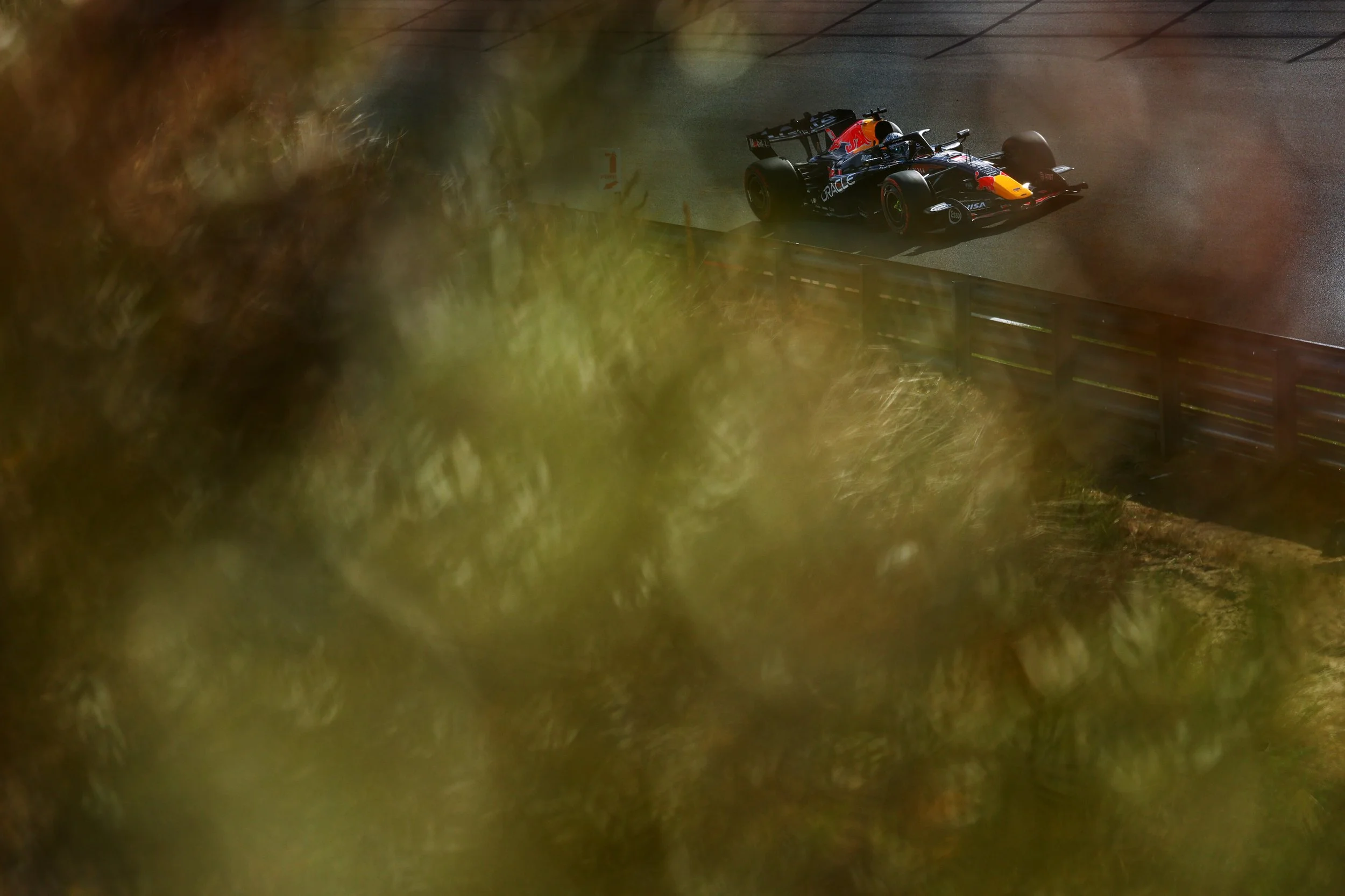 Max Verstappen’s Red Bull Racing car on track at Zandvoort during the 2026 Dutch Grand Prix.