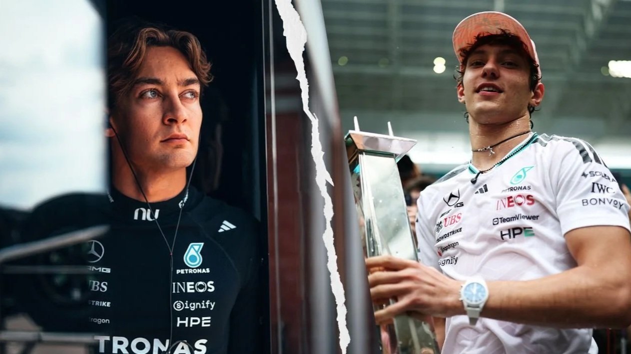 Kimi Antonelli and George Russell representing Mercedes during the 2026 Formula 1 season.
