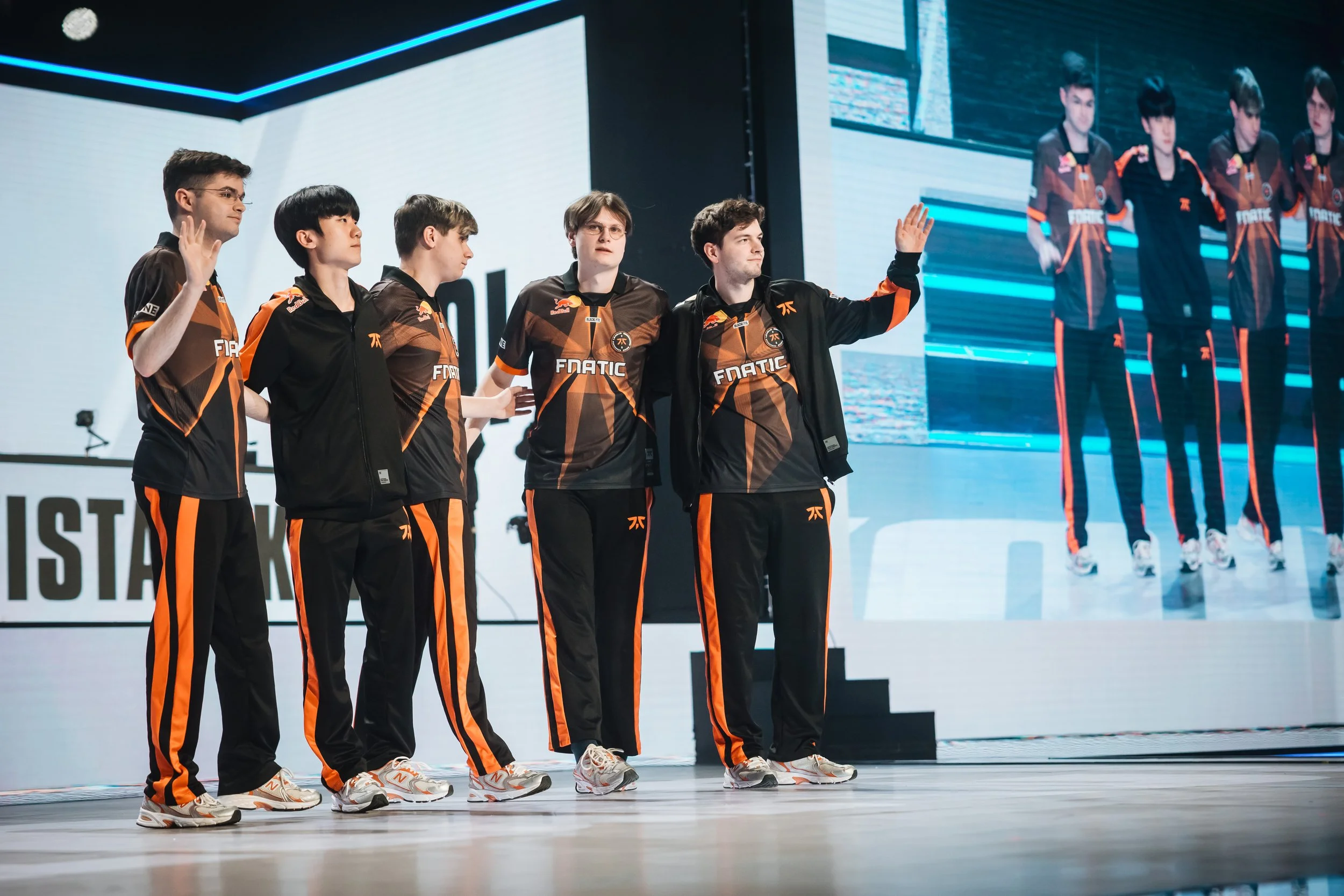 Fnatic after defeat at League of Legends Worlds 2025 Swiss Stage on October 19, 2025 in Beijing, China. (Photo by Colin Young-Wolff/Riot Games)