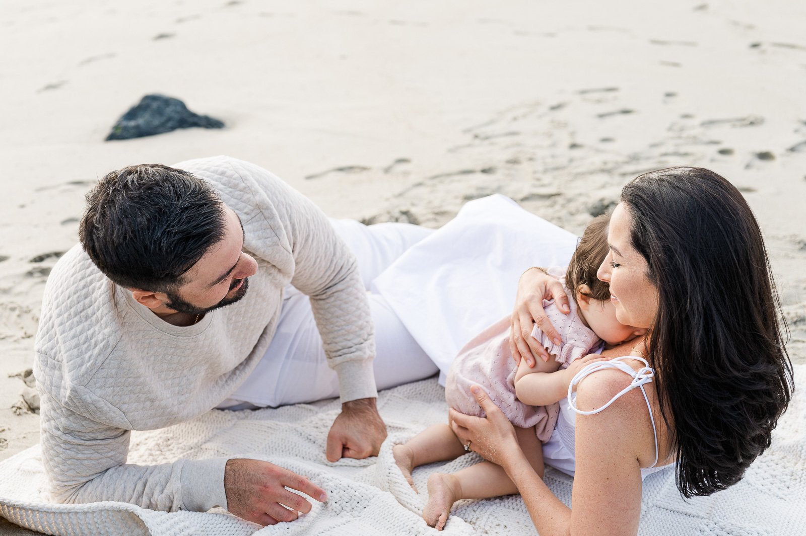 Family on a beach. Family photography.