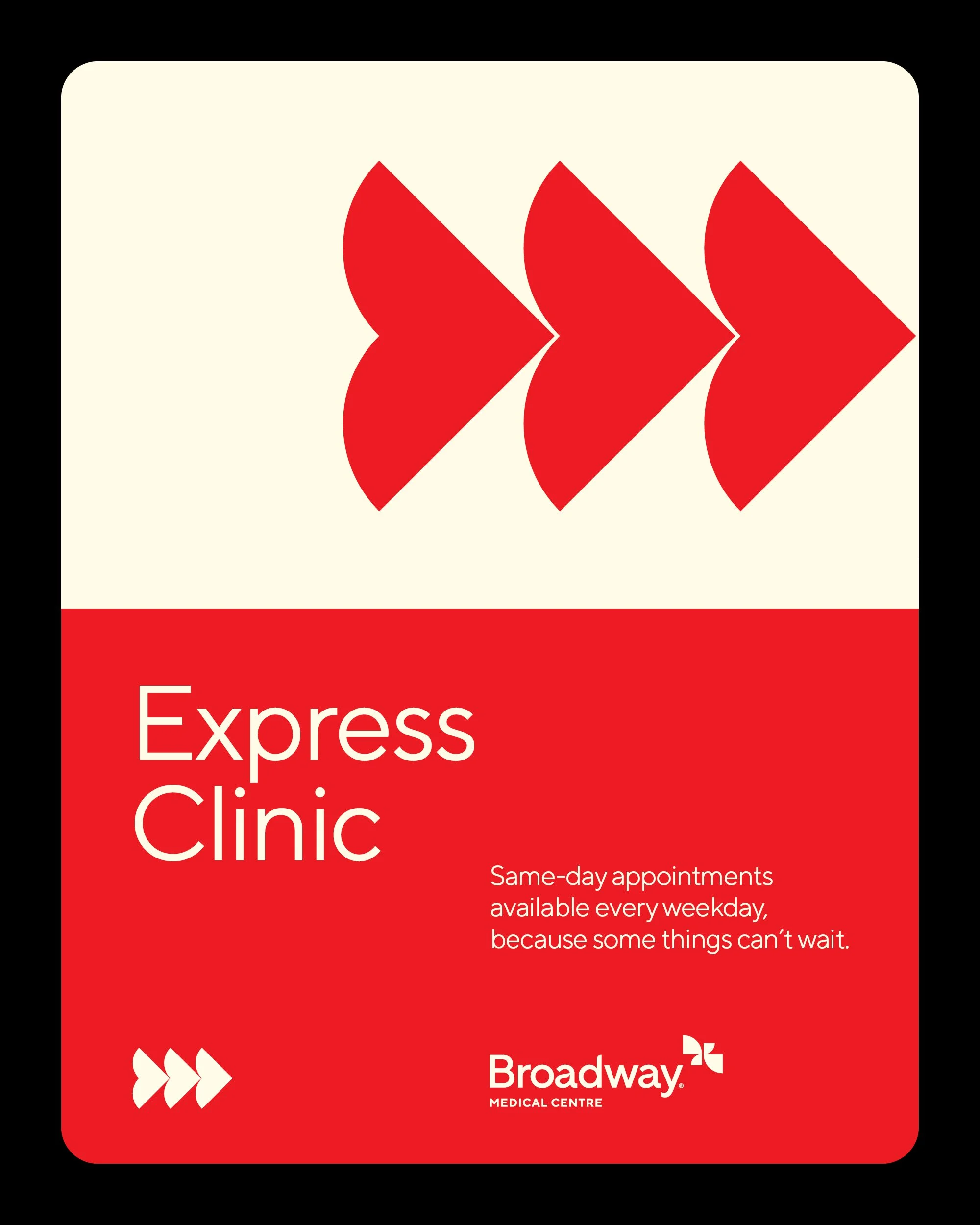We&rsquo;ve introduced our Broadway Express Clinic to help you get care when you need it most. This clinic is designed to help us see new urgent issues quickly, while keeping GP appointments available for ongoing care.
Not a patient at Broadway Medic