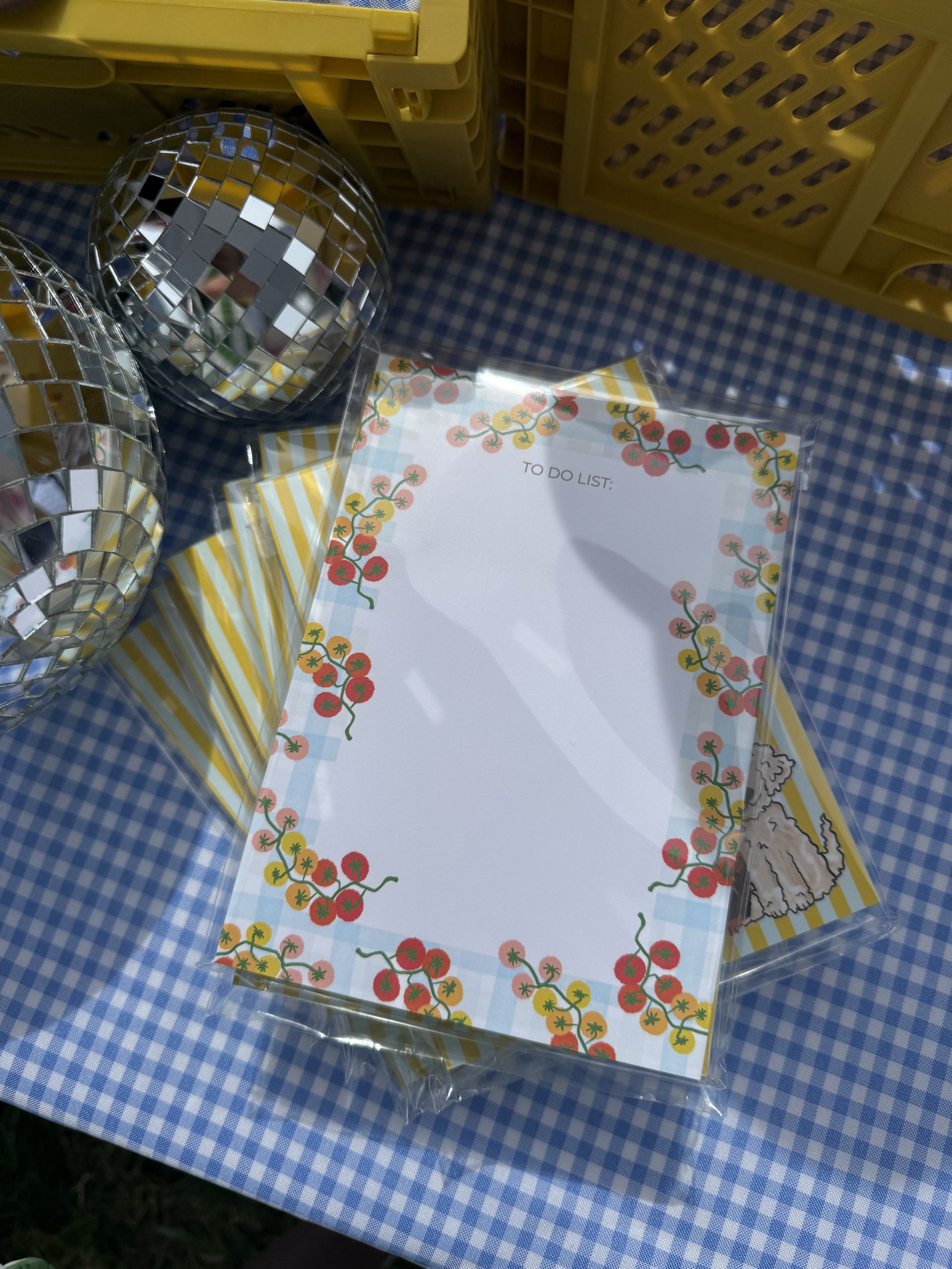 Gingham Tomato To-Do List Notepad - 5x7