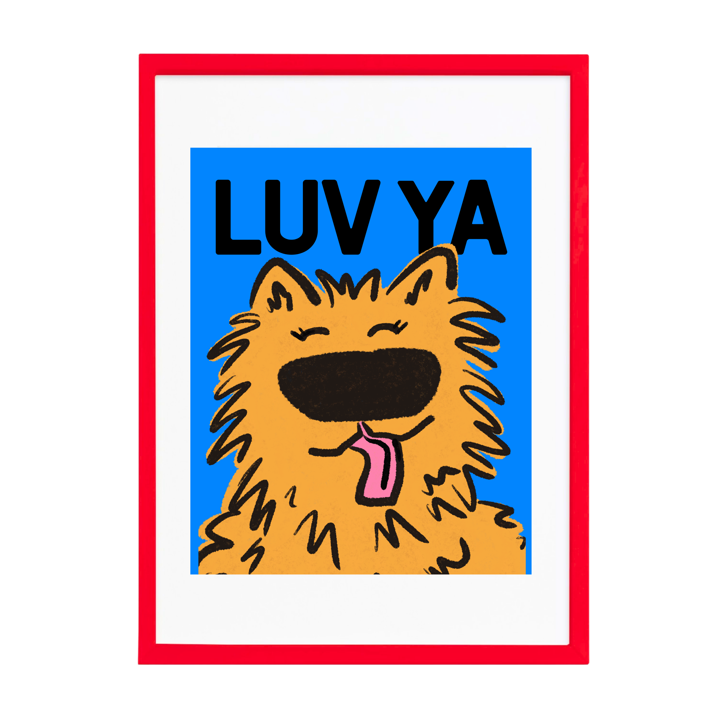 Love Ya - Fluffy Golden Dog