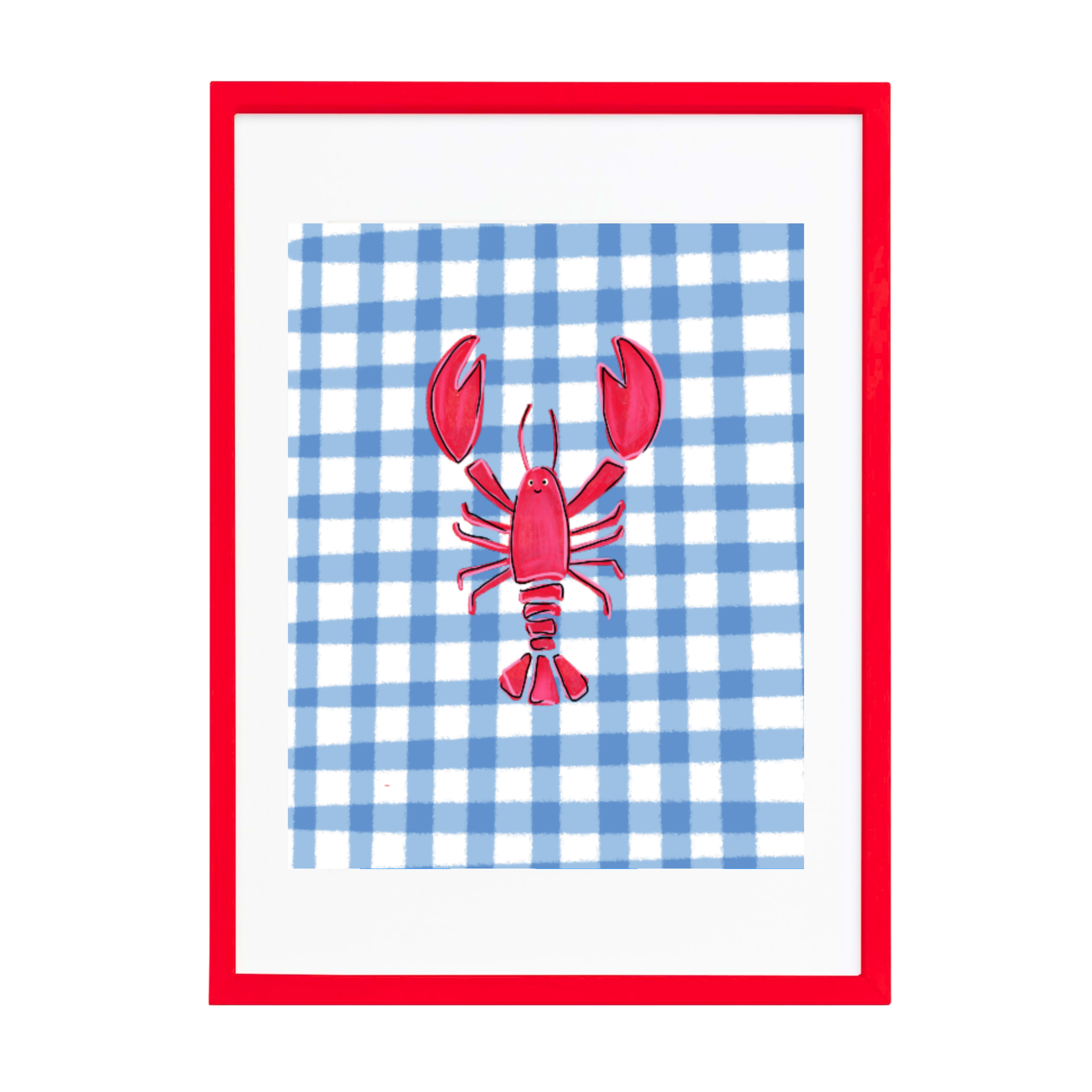 GINGHAM LOBSTER ART PRINT