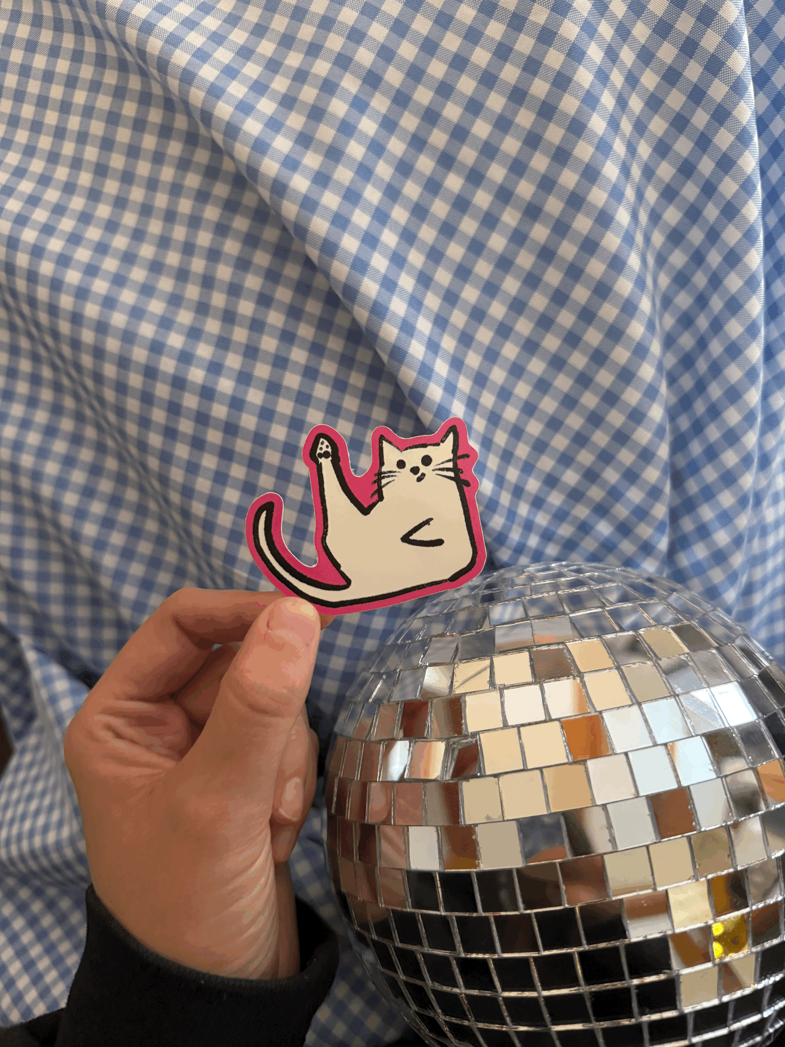 White Kitty Cat Sticker